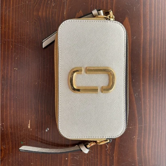 Marc Jacobs Gray and Gold Cross Body Bag with Gold Hardware - Picture 1 of 6